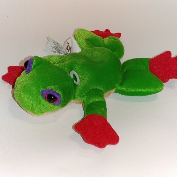 CUTE Mini Tree Frog Plush Bean Bag Plushie 8" long - Picture 2 of 7